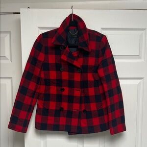J. Crew Navy and Red Buffalo Check Prescott